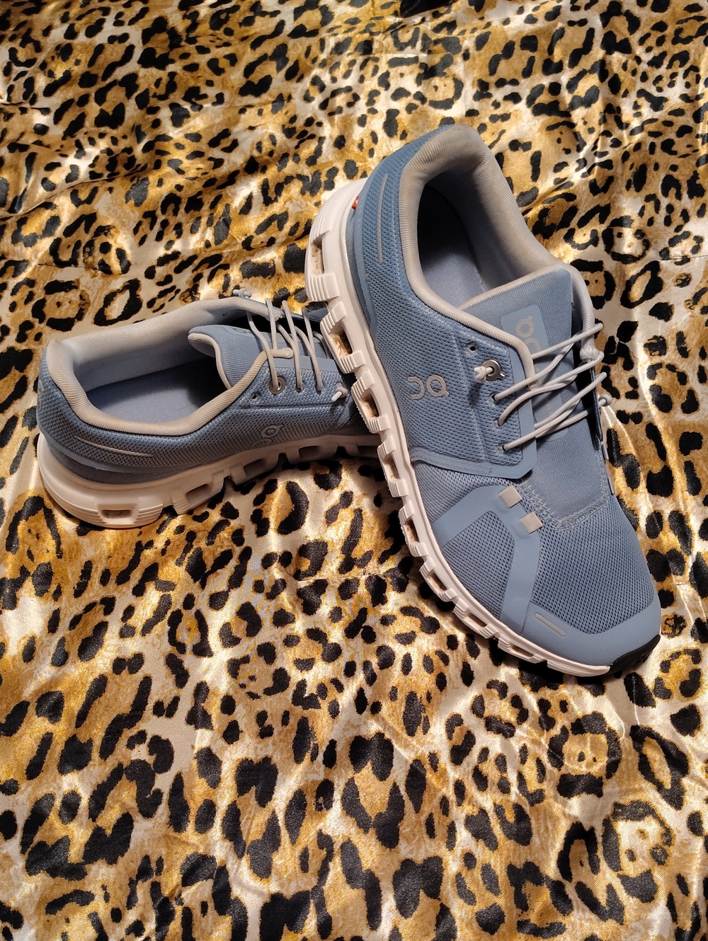 On Running Women Performance Runners in Light Blue and White